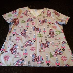 Disney Women's Scrub Top Size  Medium Eeyore New!
